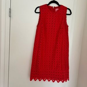 Kate Spade - Red Scallop Crochet dress